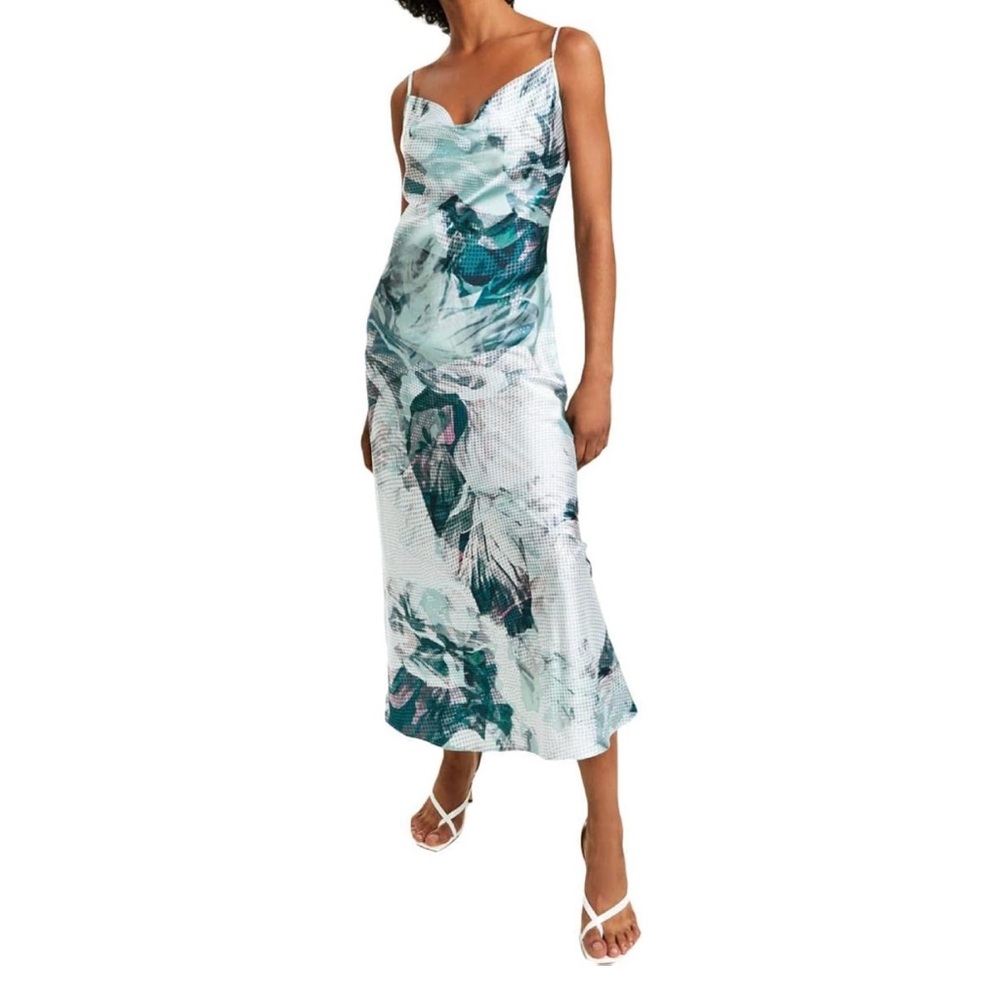 Guess satin cowl neck midi dress